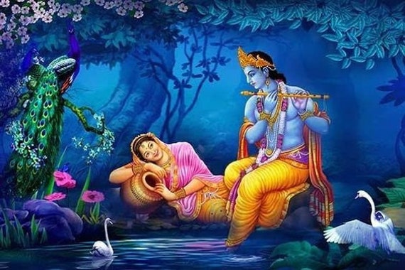 Radha Krishna Love HD Wallpaper Classic Krishna Wallpaper Digital Download  | iphonekrishnawallpaper.in