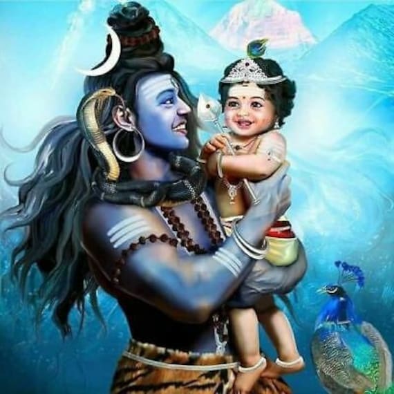 Buy Shiva With Bal Krishna Hand Painted Painting on Canvas No Online in India - Etsy Buy Shiva With Bal Krishna Hand Painted Painting on Canvas No Online in India - Etsy