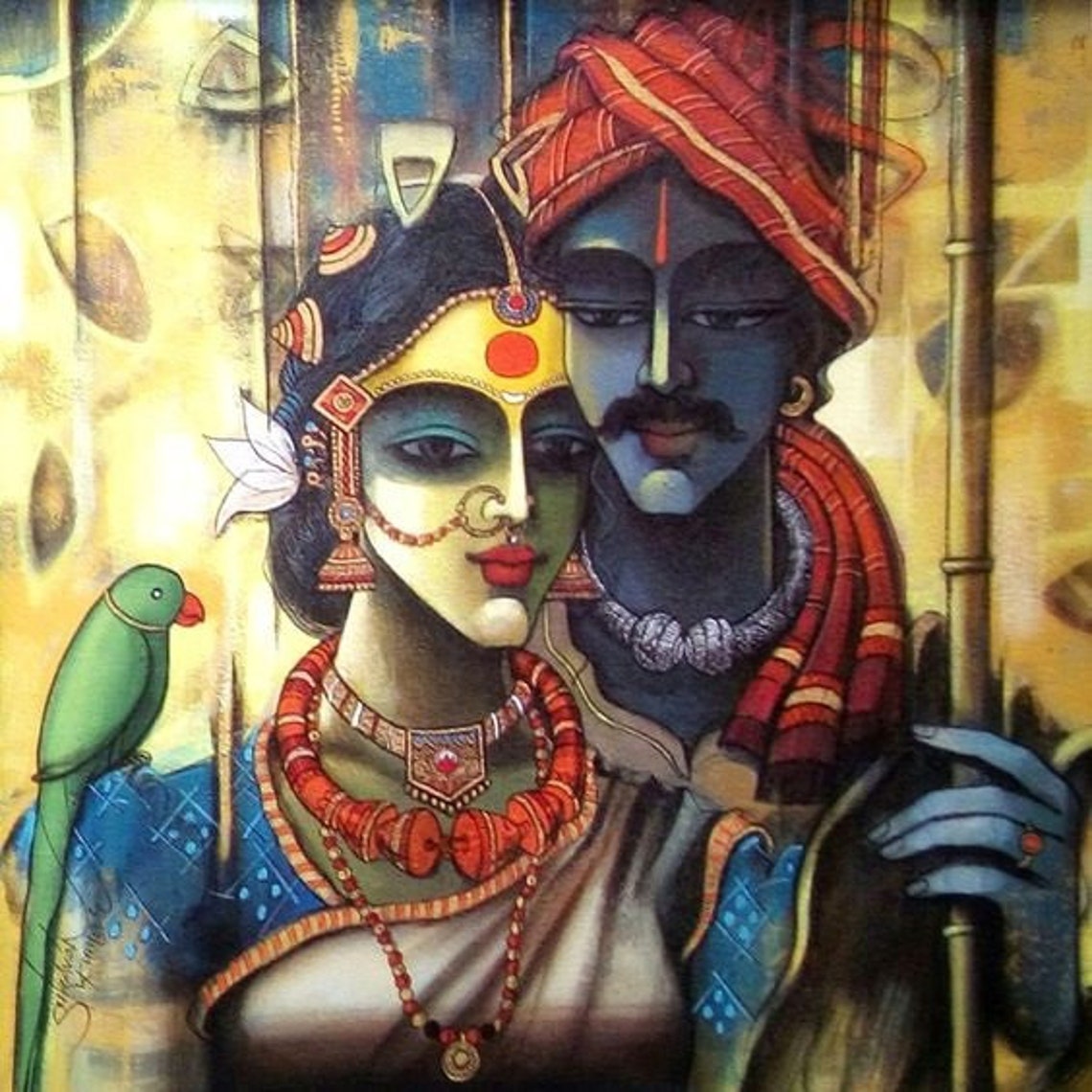 A Farmer With Wife Hand Painted Painting On Canvas No Frame Etsy Il 1140xN.4014578862 St5b