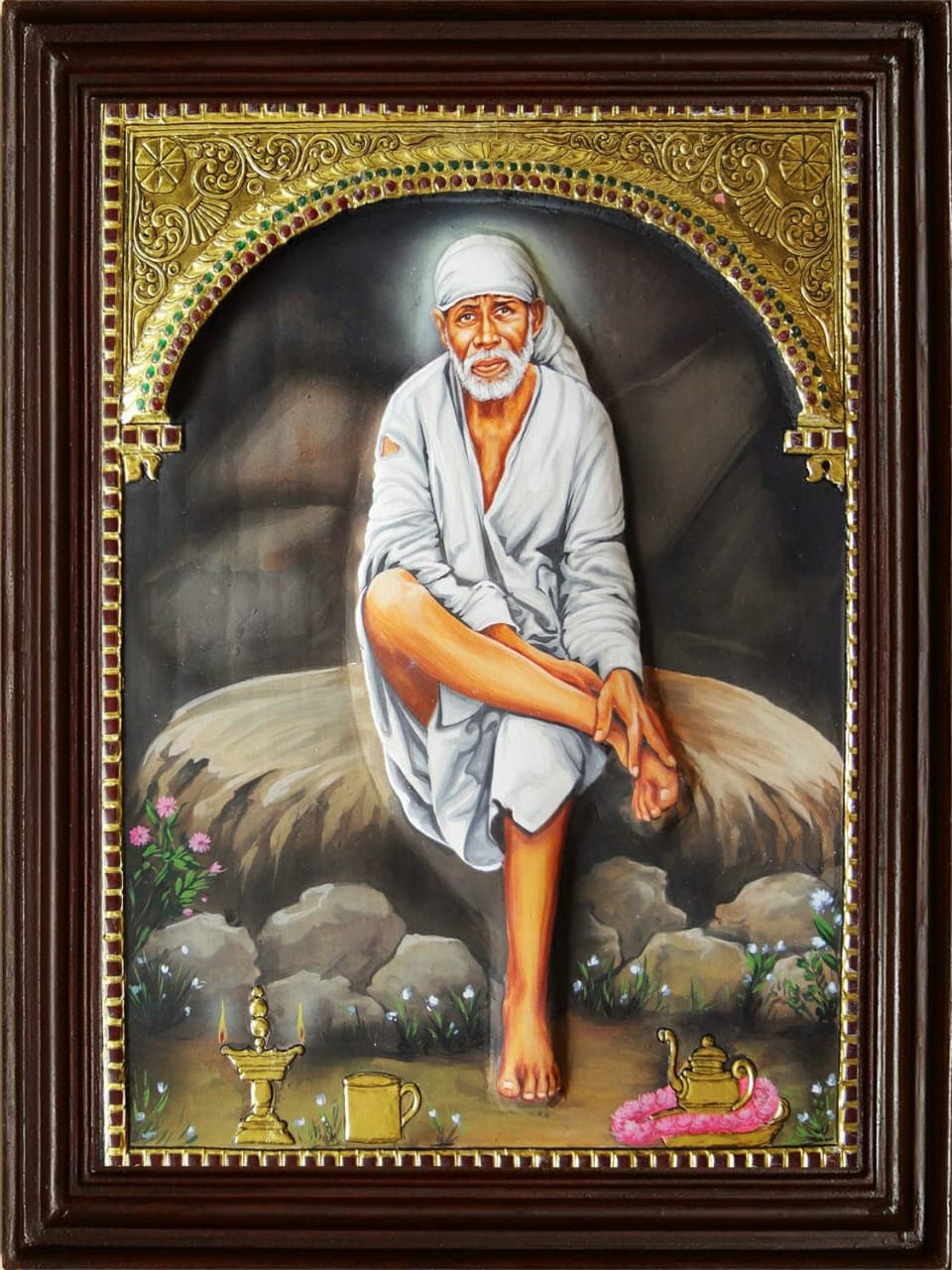 Buy Saibaba E Traditional Tanjore Painting With Frame Online in ...