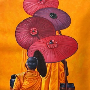 New Monks D Handpainted paintings on Canvas Wall Art Painting (Without Frame)
