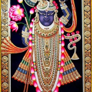 Shrinathji Q Traditional Tanjore Painting With Frame
