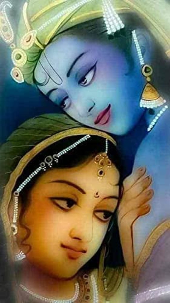 Radha Krishna Hand Painted Painting on Canvas Without Frame - Etsy UK Radha Krishna Hand Painted Painting on Canvas Without Frame - Etsy UK