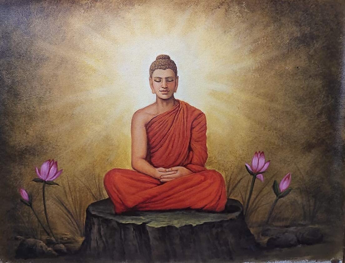 The Spiritual Self - The Buddha, Original Acrylic Canvas Painting by Da  Huyn