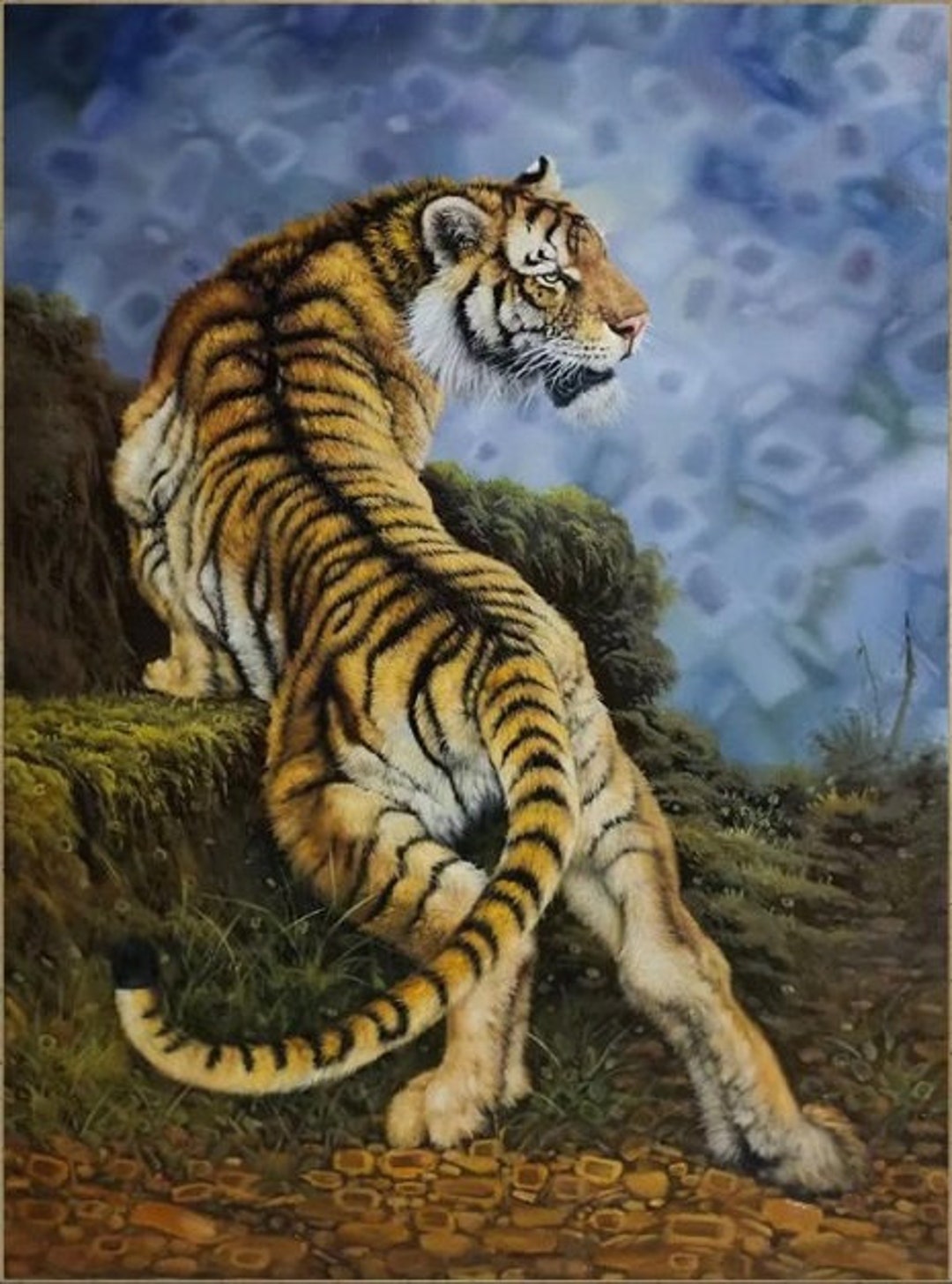 Quadro da parete 50x100 cm senza cornice fauna selvatica tigre in