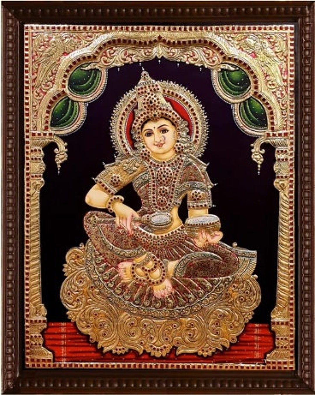 Buy Annapoorani Red Tanjore Painting With Frame Online in India - Etsy