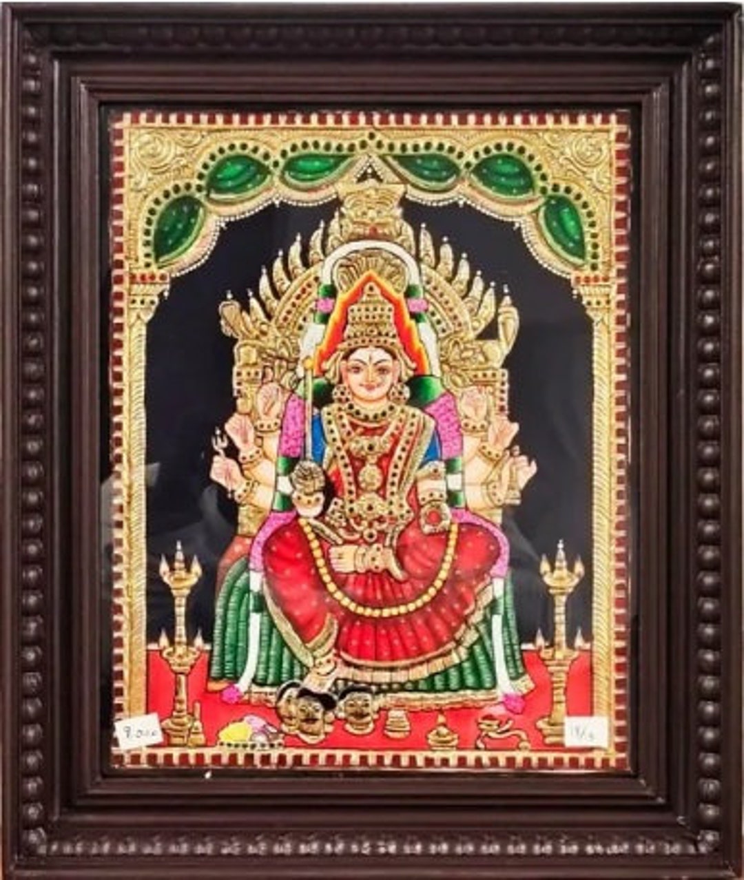 Buy Samayapuram Mariamman Traditional Tanjore Painting With Frame ...