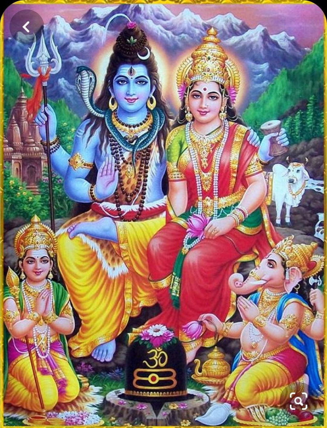 Buy Shiva Family M Traditional Tanjore Painting With Frame Online ...