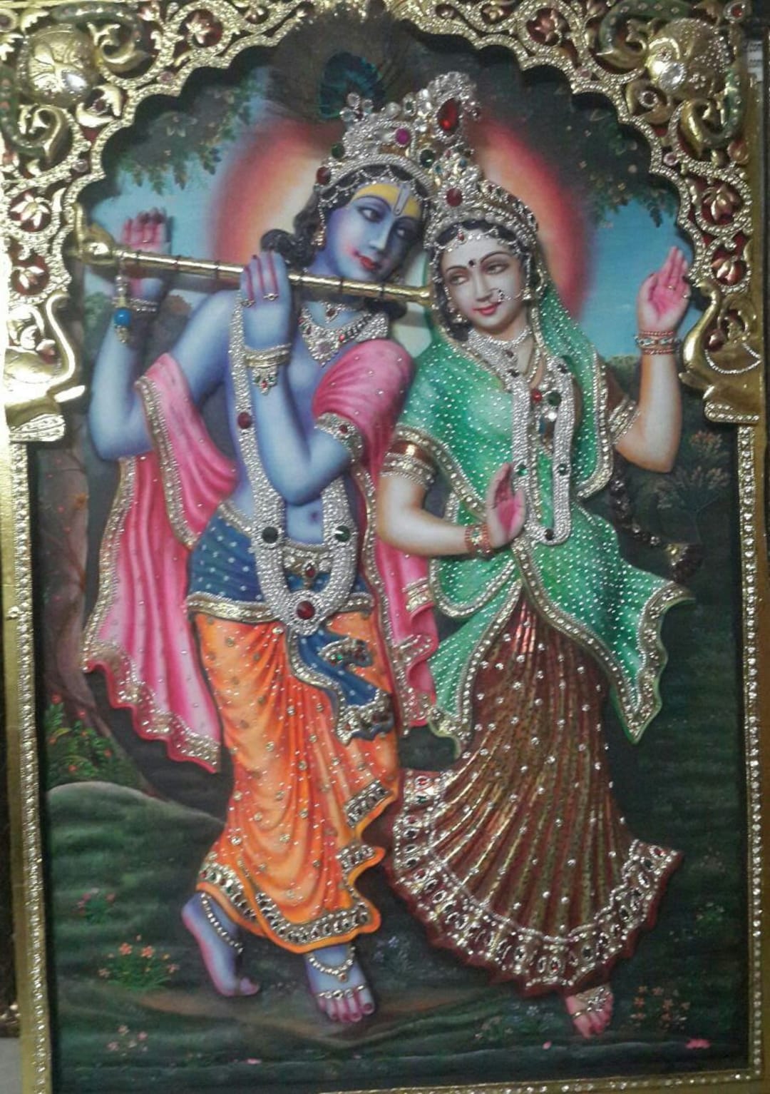 Radha Krishna E Traditional Tanjore Painting With Frame - Etsy Israel