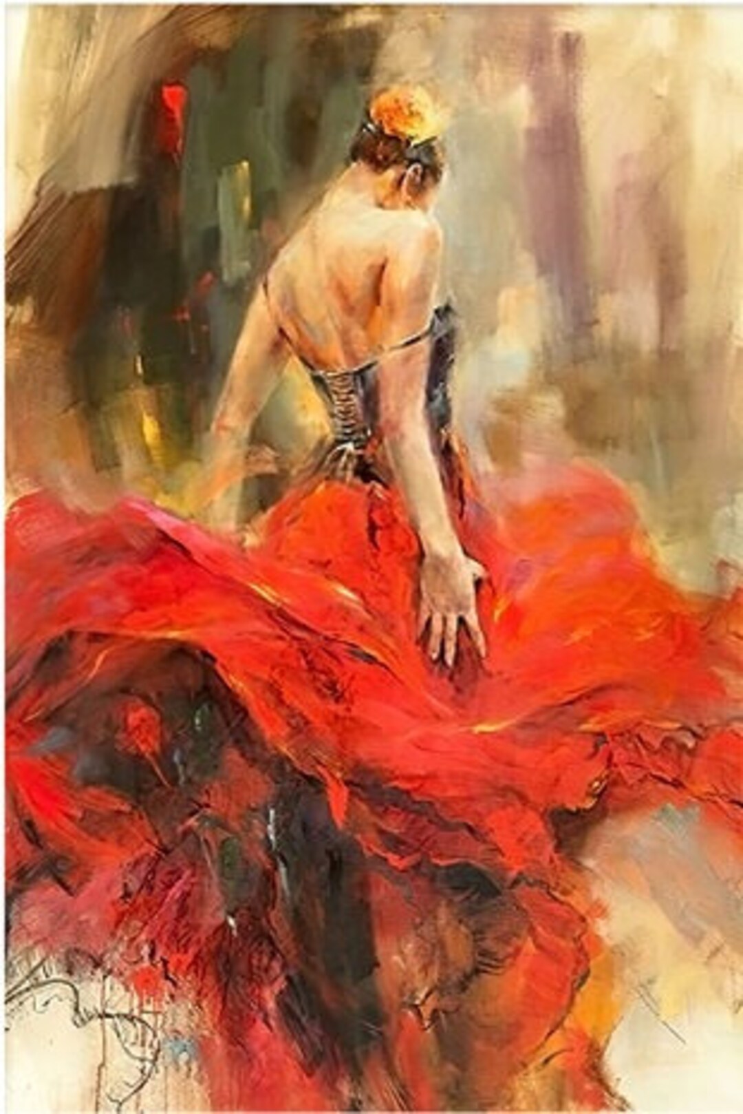 Spanish Flamenco Beauty Dancer Painting Poster and Print on Etsy