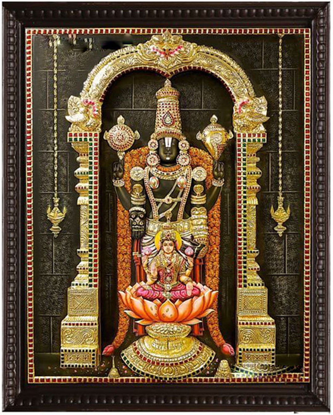 Buy Lord Balaji Venkateshwara Antique Finish SEMI Embossed TANJORE
