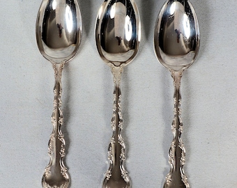 Set of 3 8-1/2&quot; Birks Louis De France Serving Spoons