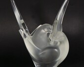Signed Lalique quot Sylvie quot Flower Vase with No Frog