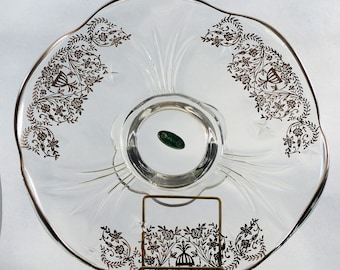 Sterling Silver Overlay Footed Serving Plate