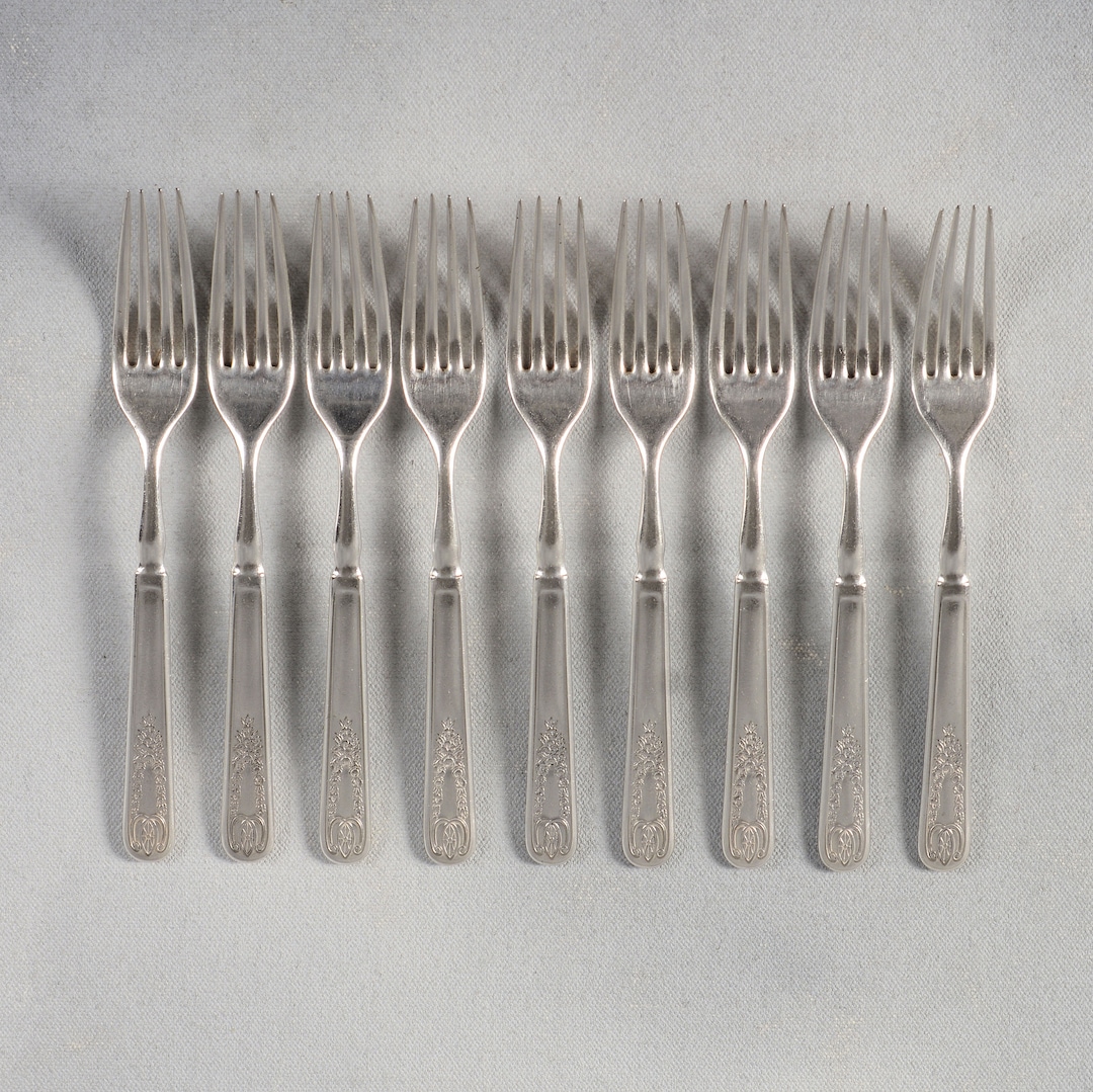 Set of 9 1847 Rogers ins492 Silverplate Forks Etsy