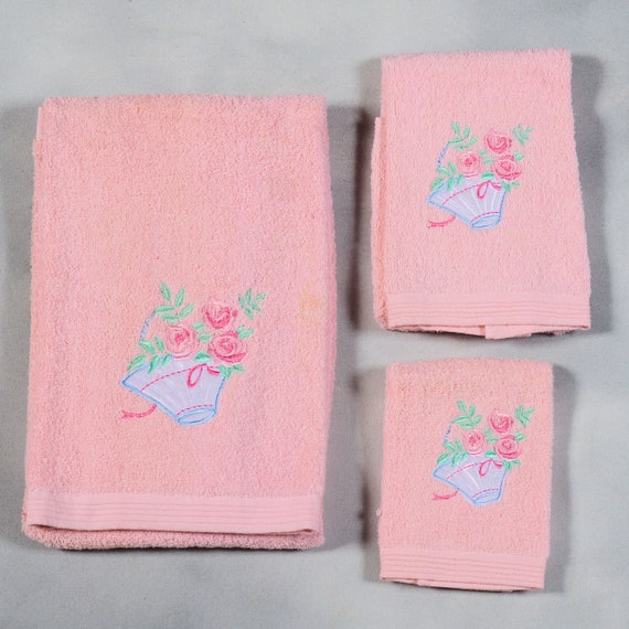 Pink towels set sale