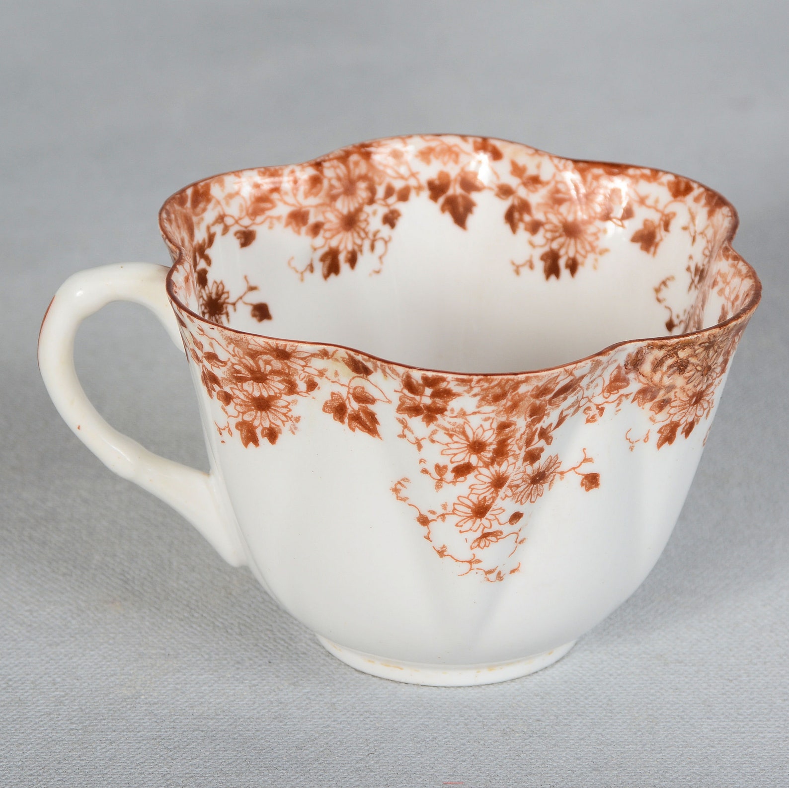 Shelley Dainty Brown Teacup & Saucer Etsy