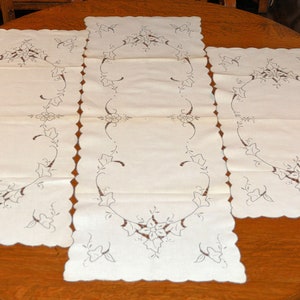 Lot of 3 Cutwork Table Runners