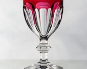 Baccarat France Ruby Cut to Clear Crystal Limited Edition Vase