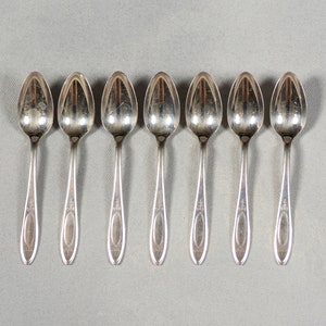 Set of 7 Community Silver Plate &quot;Adam&quot; Demitasse Spoons