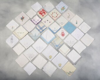 Lot of 40 Vintage Handkerchiefs - Set #1