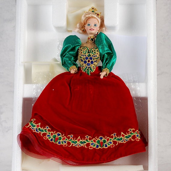 Porcelain Barbie Holiday Jewel Doll Original Box Etsy Australia