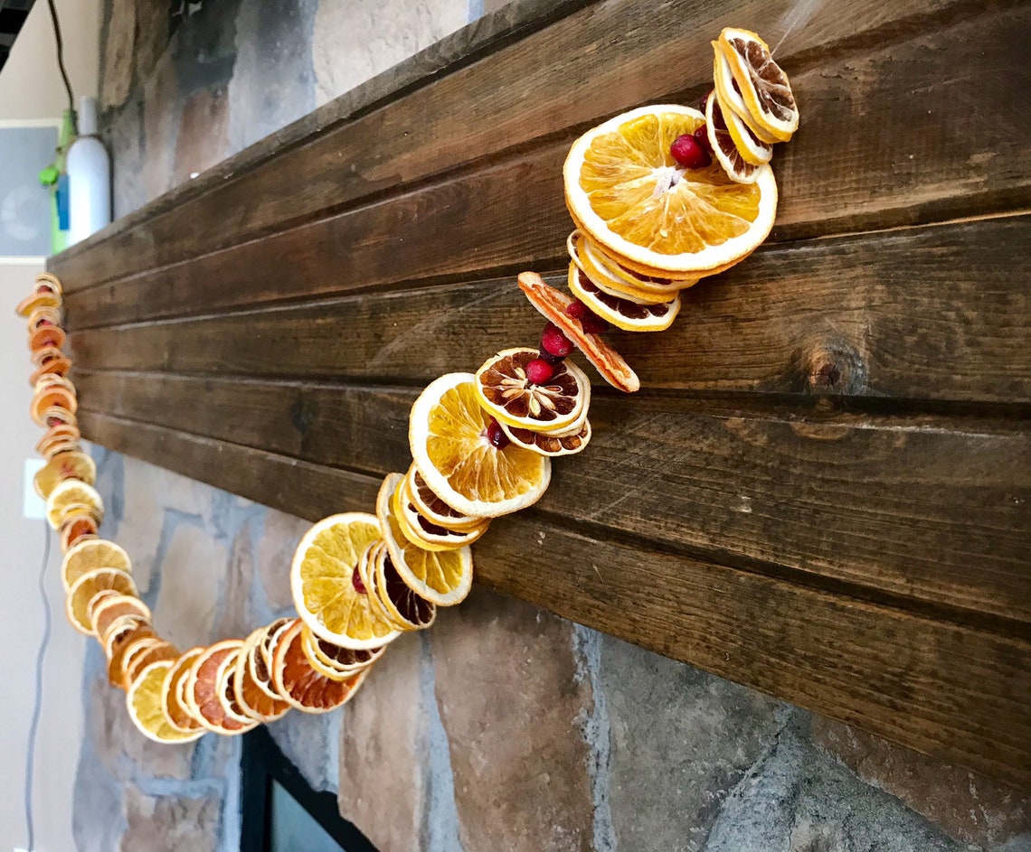 Citrus and Cranberry Garland Dried Fruit Garland Fall Home Etsy