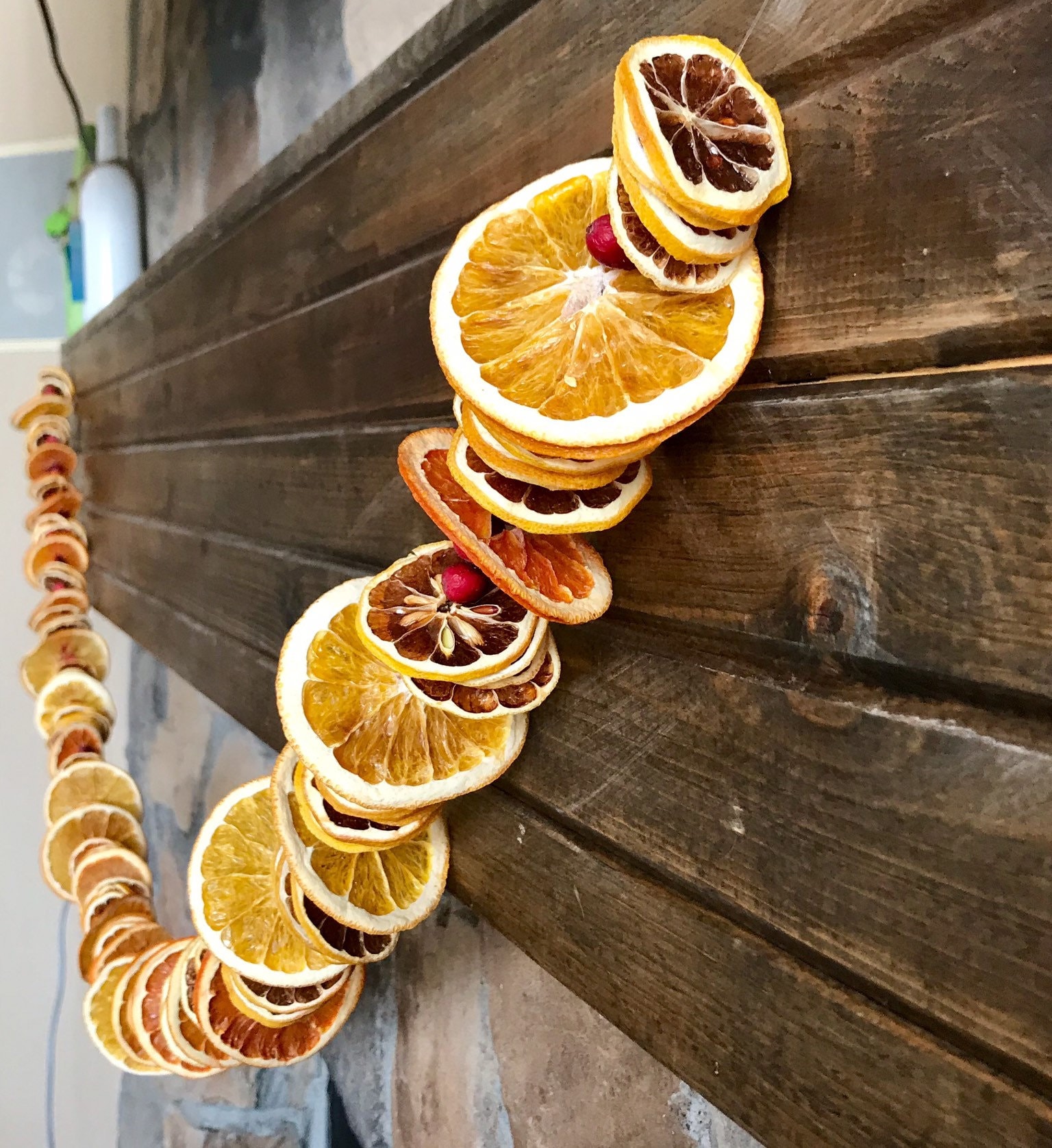 Citrus and Cranberry Garland Dried Fruit Garland Fall Home Etsy