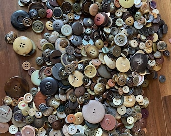 Bulk vintage knopen: bruine tinten, naai- en knutselbenodigdheden