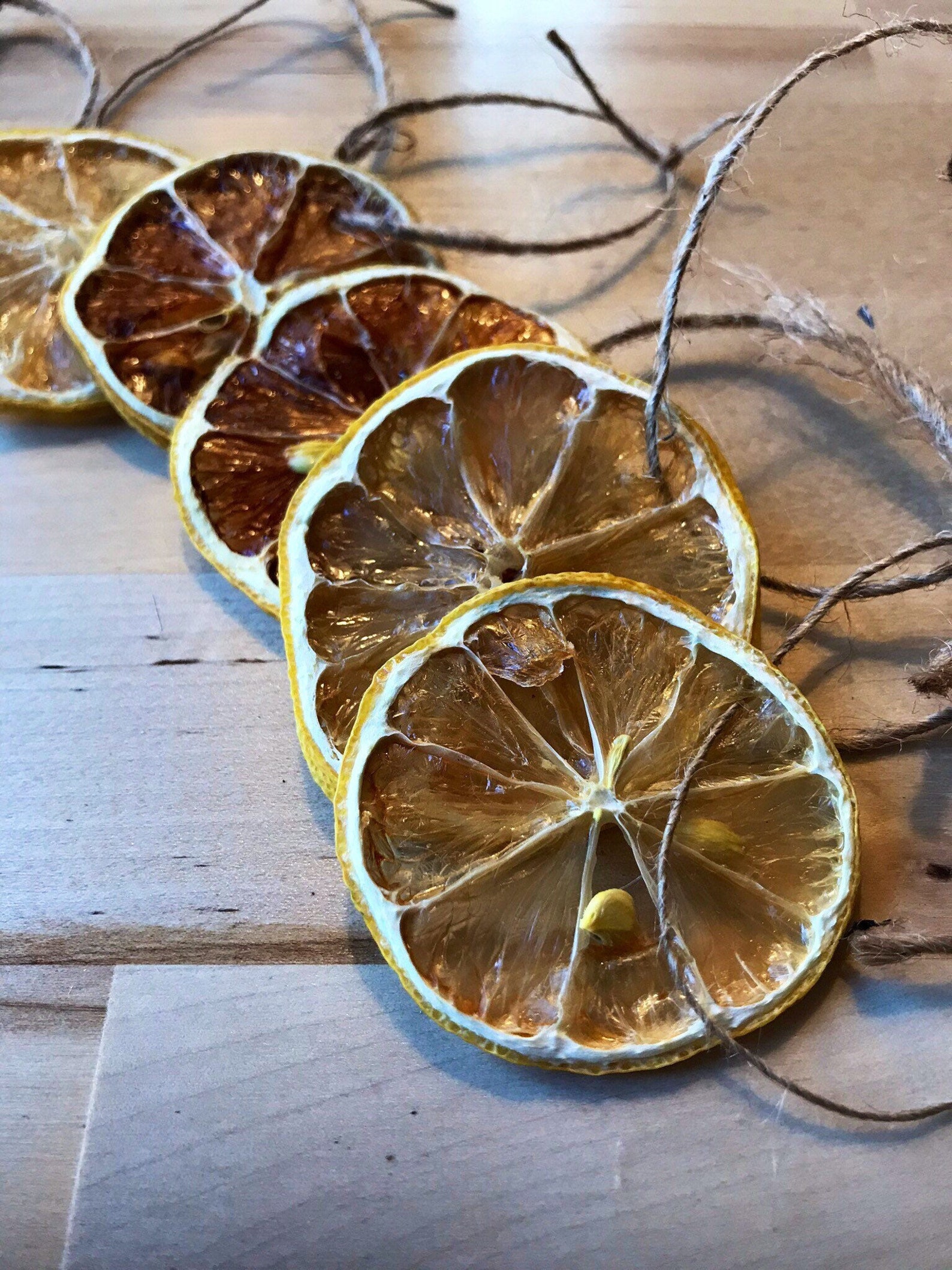 Lemon slice ornaments set of 6 dehydrated fruit ornaments Etsy