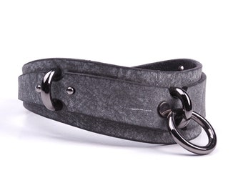 Handmade custom collar with leash, submissive collar, slave collar discreet