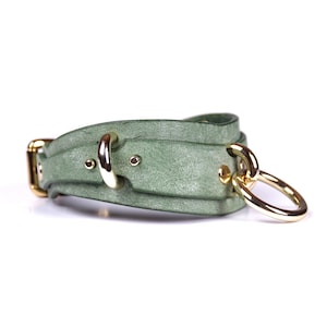 Collar with Leash, Handmade Leather Choker Submissive collar