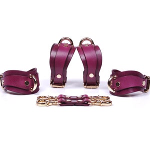 Leather Handcuffs and Ankle cuffs, Restraint Cuffs, Submissive Cuffs, Leather Restraints