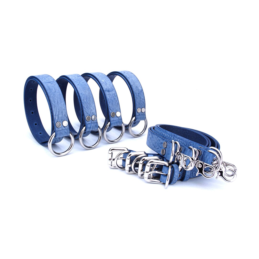 Bondage Leather Bed Restraints, 4 Bed Strap Restraints, BDSM Connectors