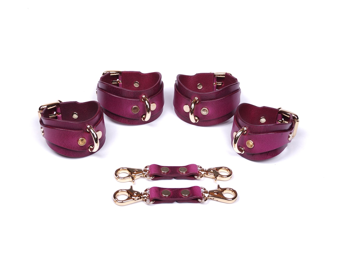 Pink Leather Cuffs