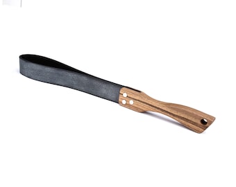 Leather Strap Paddle with walnut wood handle, spanking belt in wooden gift box