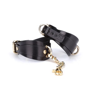 Handmade Leather Custom Handcuffs & Ankle cuffs, Restraint Cuffs, Submissive Cuffs, Leather Restraints