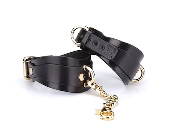 Handmade Leather Custom Handcuffs & Ankle cuffs, Restraint Cuffs, Submissive Cuffs, Leather Restraints