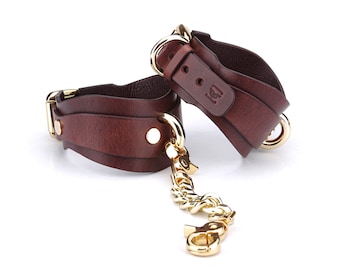 Manette e cavigliere in pelle BDSM personalizzate, manette di contenimento, manette sottomesse, restrizioni in pelle
