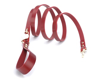 Handmade leather Leash  heart padlock and keys
