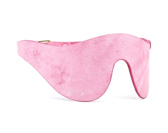 Rosa Leder Augenbinde, Augenbinde, Eyemask