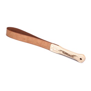 Leather Strap Paddle Spanking Belt Whip Tawse in wooden gift box