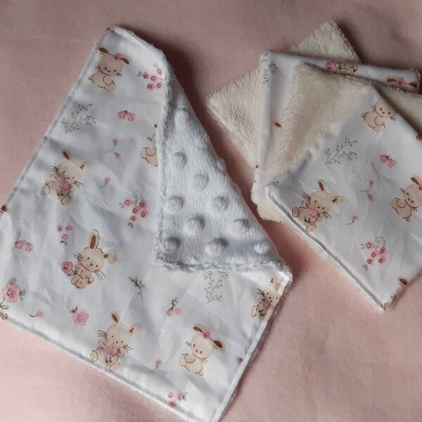 Kit bébé lingettes et doudou assorti