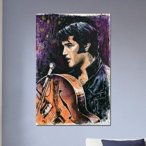 Stampa di Elvis Presley su tela e carta - Music Art Decor - Varie dimensioni disponibili