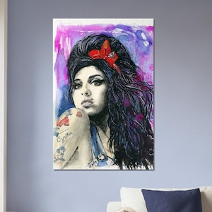 Amy Winehouse Print on Canvas and Paper - Music Art Decor - Various Sizes Available