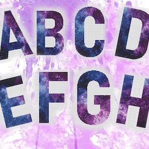 Space alphabet. Monograms. Cross Stitch Pattern. PDF #54