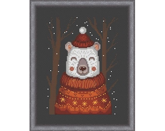 Secrets of the forest. Bear Benjamin. Cross stitch pattern. PDF #1001