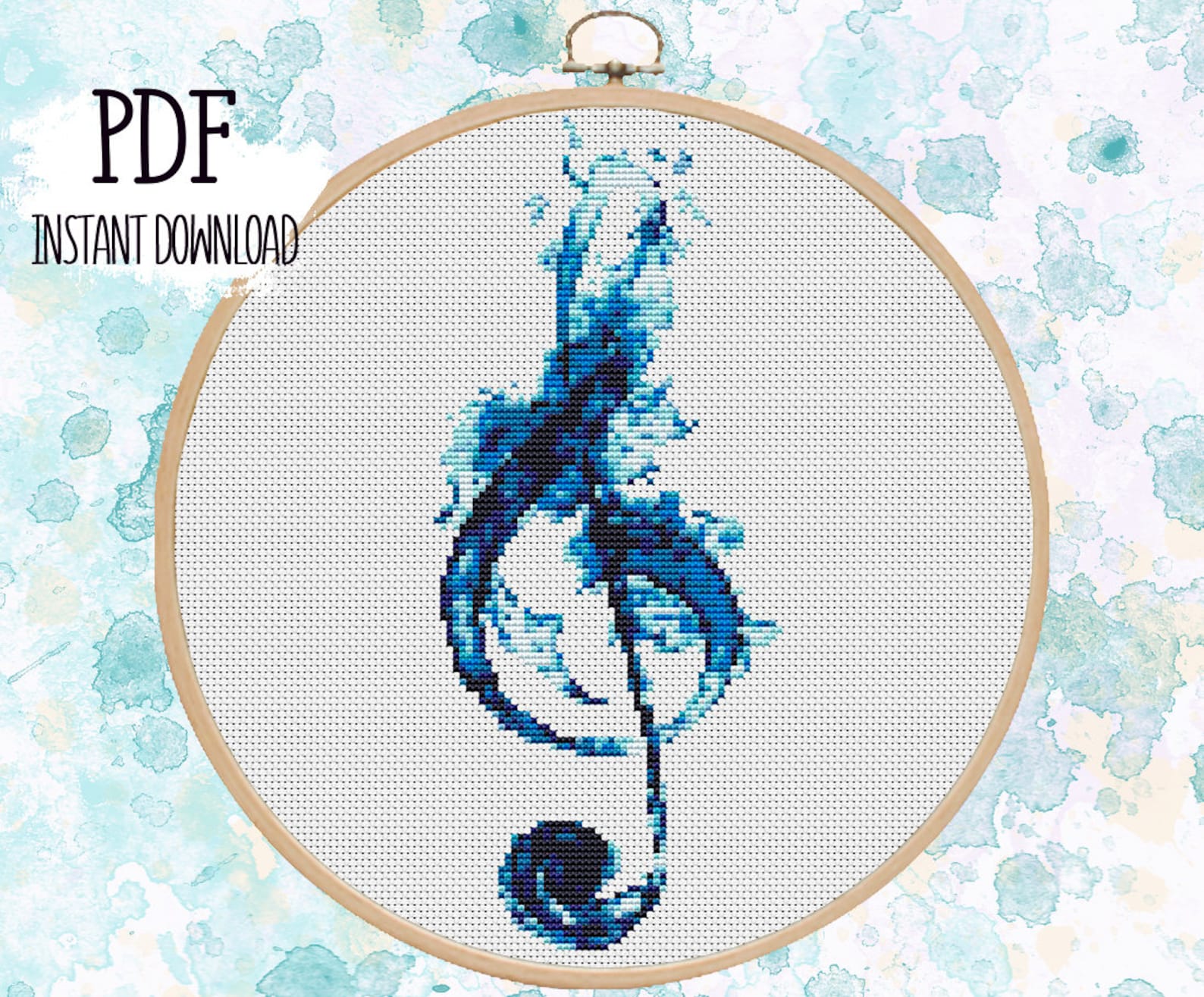 Treble Clef. Cross Stitch Pattern. PDF #75 - Etsy