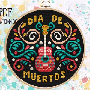 Dia de Muertos.  Day of the Dead. Cross stitch pattern. PDF #58