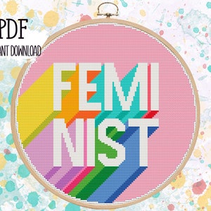 Feminist. Cross stitch pattern. PDF #100